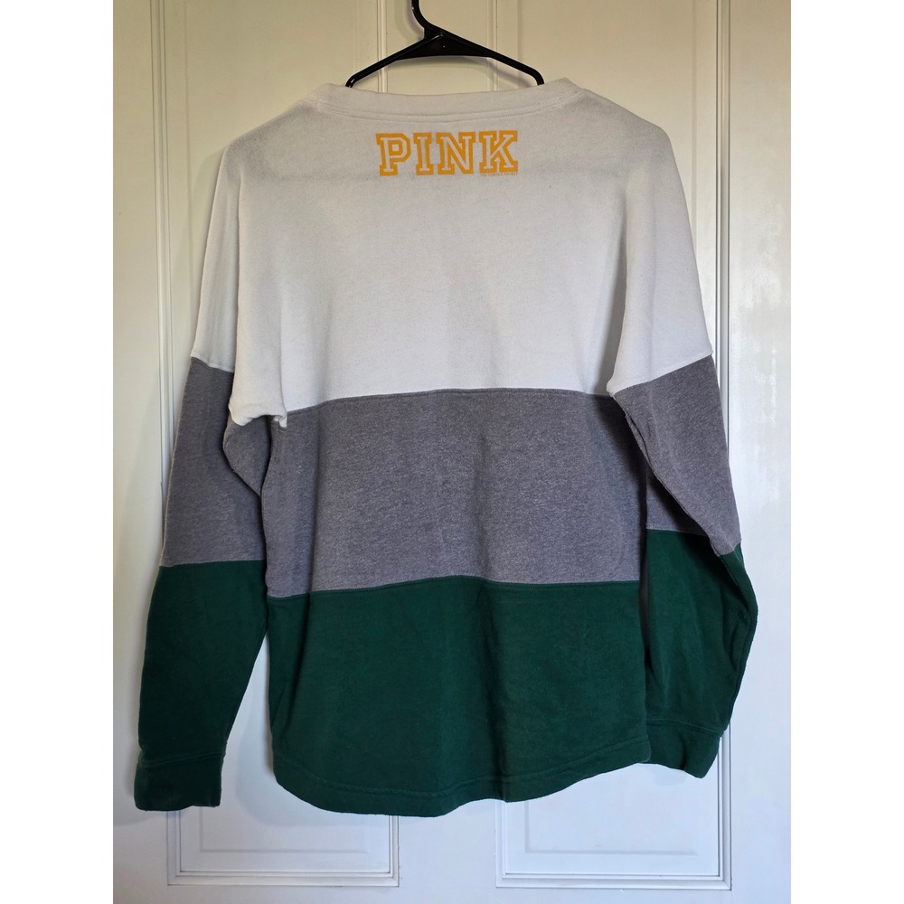 PINK Victoria's Secret Green Bay Packers Sequin Sweatshirt Grey Green XS RARE - Picture 3 of 9